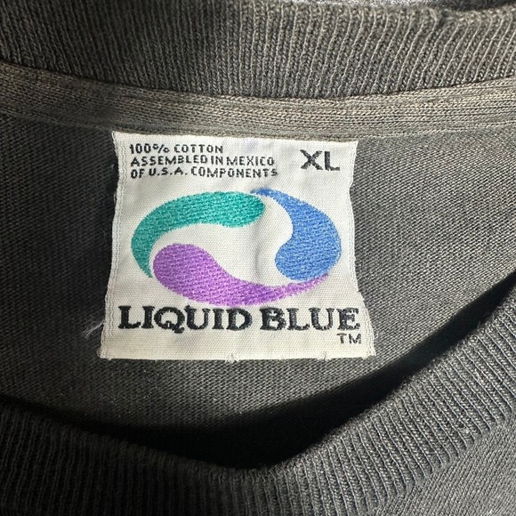 Rare Vintage 90s Liquid Blue Fantasy Dragon Knight AOP T Shirt Mens XL - Picture 5 of 16